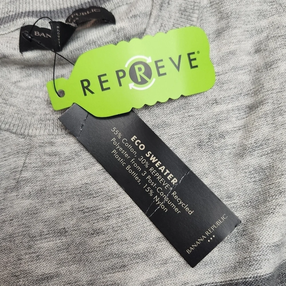 Banana Republic men's Eco sweater NWT gray striped lightweight size Medium